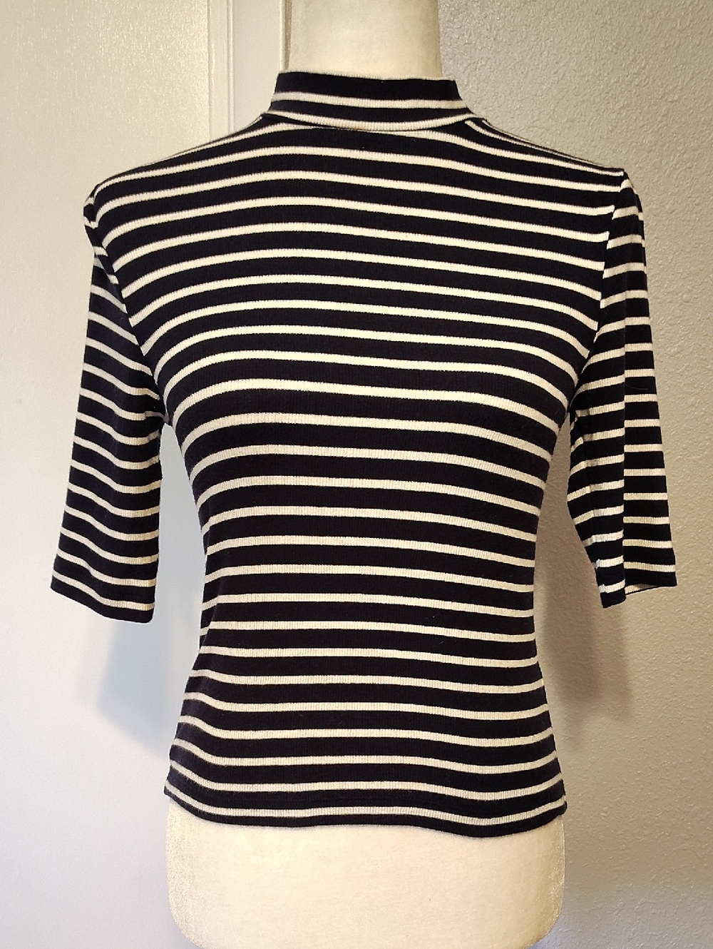 2 For $10 Express Fitted Striped Elbow Tee